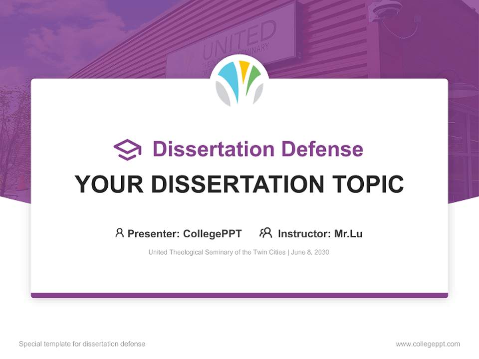United Theological Seminary of the Twin Cities Graduation Thesis Defense PPT Template4:3 ratio PPT effect preview image7