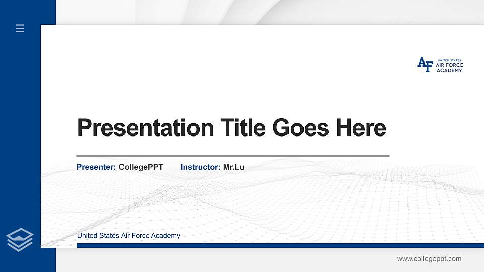 United States Air Force Academy Thesis Proposal/Graduation Defense PPT Template16:9 ratio PPT effect preview image