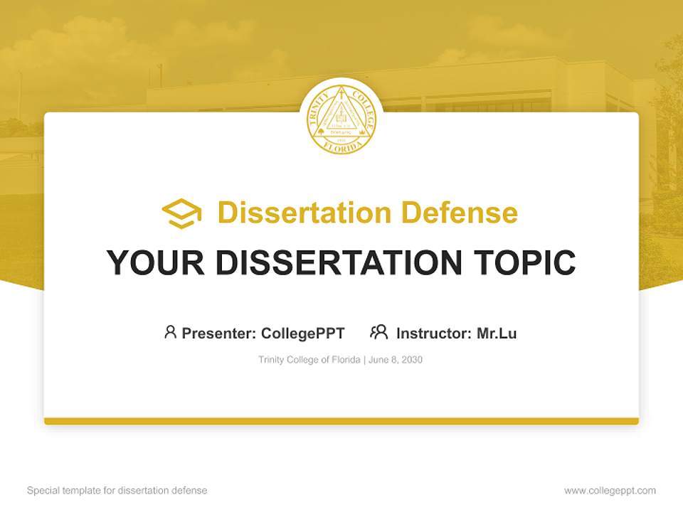 Trinity College of Florida Graduation Thesis Defense PPT Template4:3 ratio PPT effect preview image7