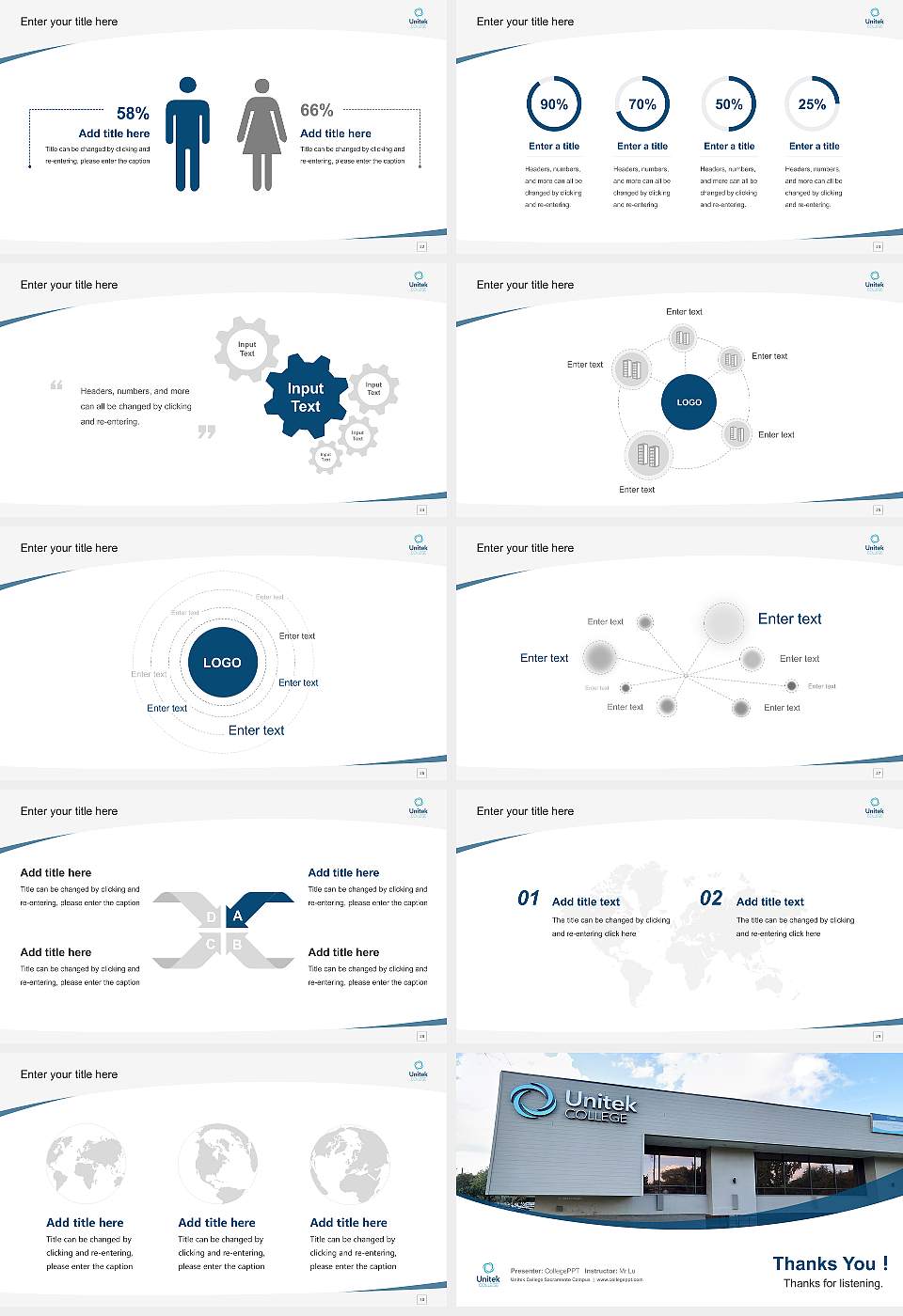 Unitek College Sacramento Campus Course/Courseware Creation PPT Template16:9 ratio PPT effect preview image4