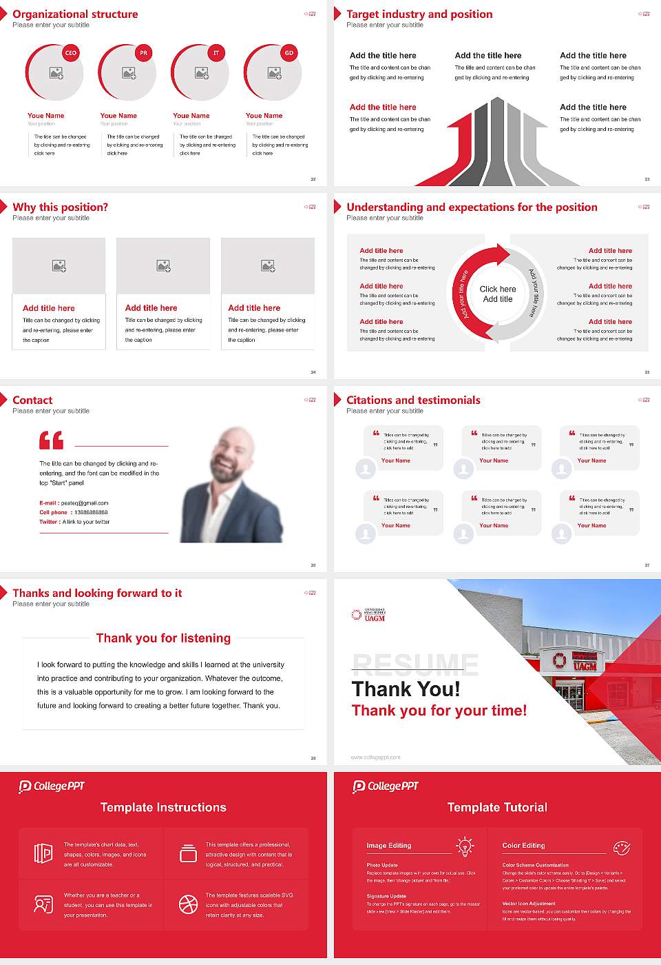 Universidad Ana G. Méndez – Recinto de Ponce Resume PPT Template16:9 ratio PPT effect preview image4