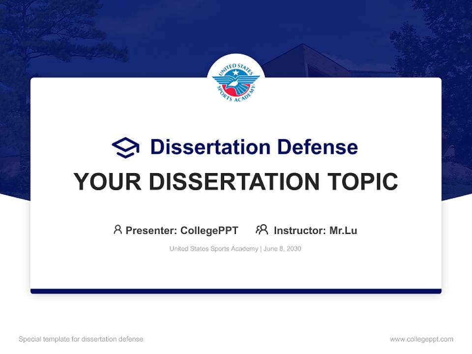 United States Sports Academy Graduation Thesis Defense PPT Template4:3 ratio PPT effect preview image7