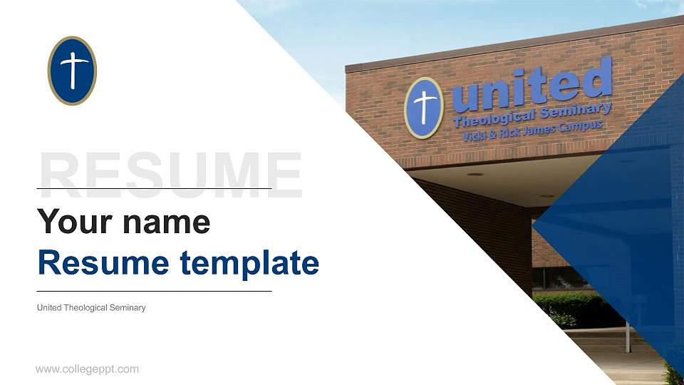 United Theological Seminary Resume PPT Template16:9 ratio PPT effect preview image