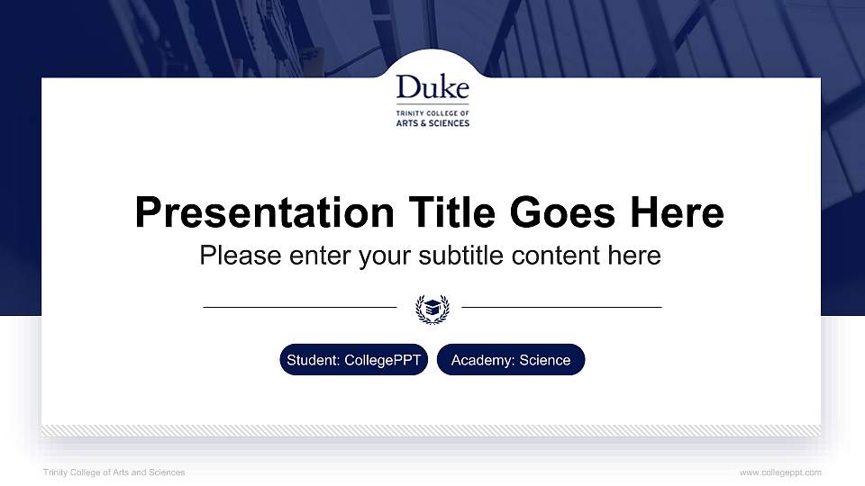 Trinity College of Arts and Sciences National Scholarship Defense PPT Template16:9 ratio PPT effect preview image
