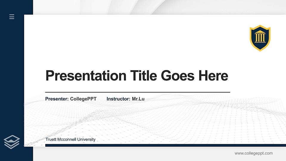 Truett Mcconnell University Thesis Proposal/Graduation Defense PPT Template16:9 ratio PPT effect preview image