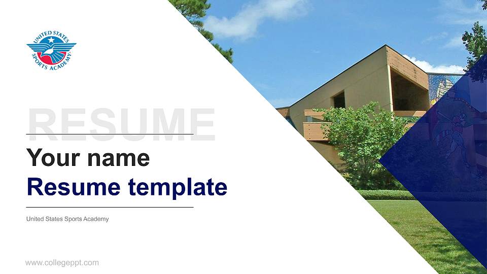 United States Sports Academy Resume PPT Template16:9 ratio PPT effect preview image