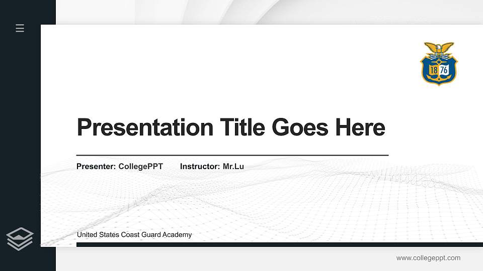 United States Coast Guard Academy Thesis Proposal/Graduation Defense PPT Template16:9 ratio PPT effect preview image