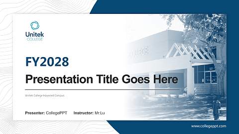 Unitek College Hayward Campus Academic Presentation/Research Findings Report PPT Template