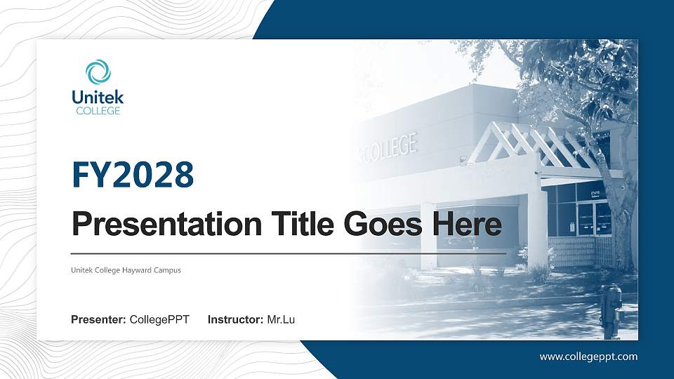 Unitek College Hayward Campus Academic Presentation/Research Findings Report PPT Template16:9 ratio PPT effect preview image