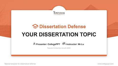 Tusculum University Graduation Thesis Defense PPT Template