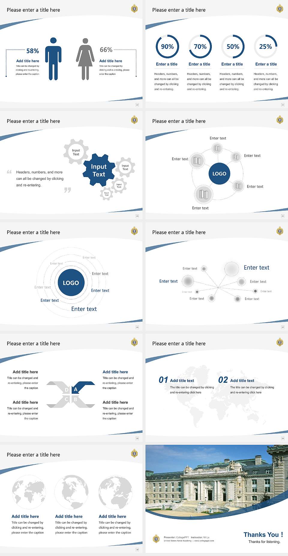 United States Naval Academy Course/Courseware Creation PPT Template4:3 ratio PPT effect preview image4