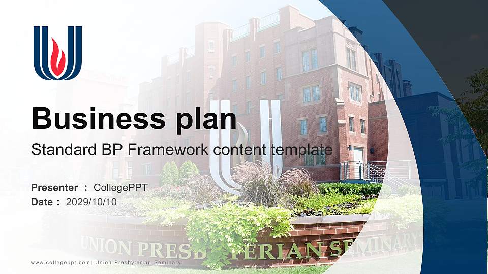 Union Presbyterian Seminary Competition/Entrepreneurship Contest PPT Template16:9 ratio PPT effect preview image