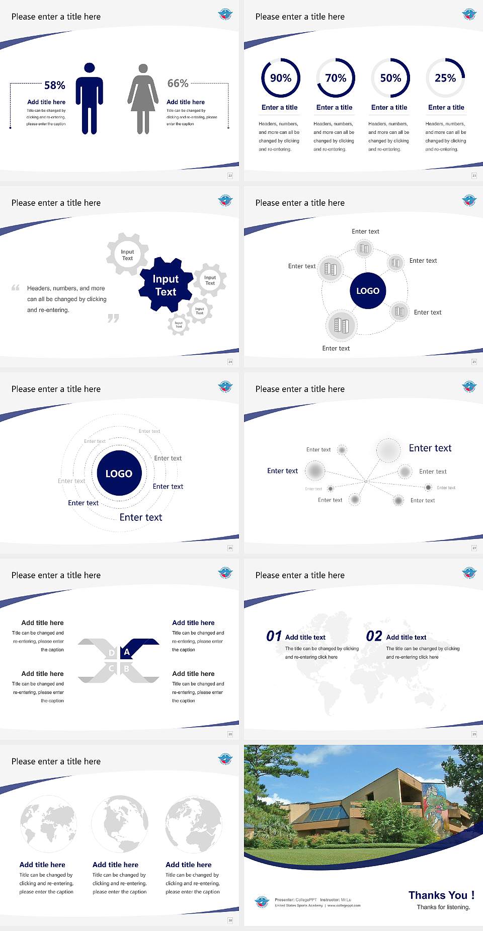 United States Sports Academy Course/Courseware Creation PPT Template4:3 ratio PPT effect preview image4