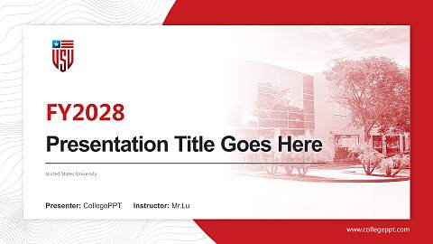 United States University Academic Presentation/Research Findings Report PPT Template