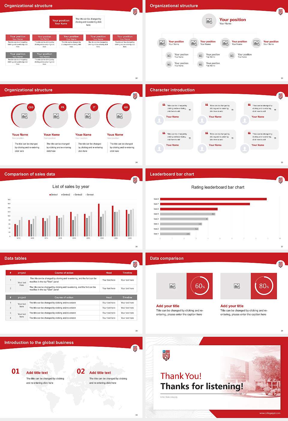 United States University Academic Presentation/Research Findings Report PPT Template16:9 ratio PPT effect preview image4