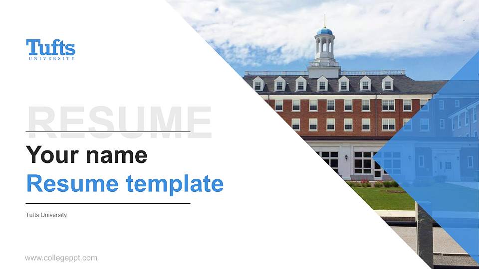 Tufts University Resume PPT Template16:9 ratio PPT effect preview image
