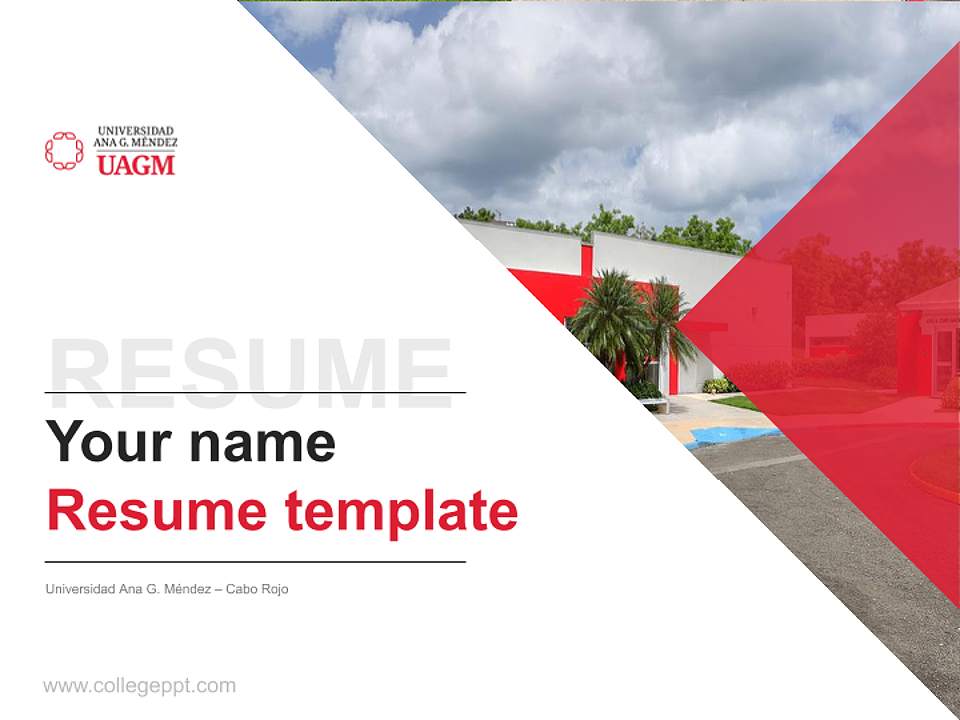 Universidad Ana G. Méndez – Cabo Rojo Resume PPT Template4:3 ratio PPT effect preview image5