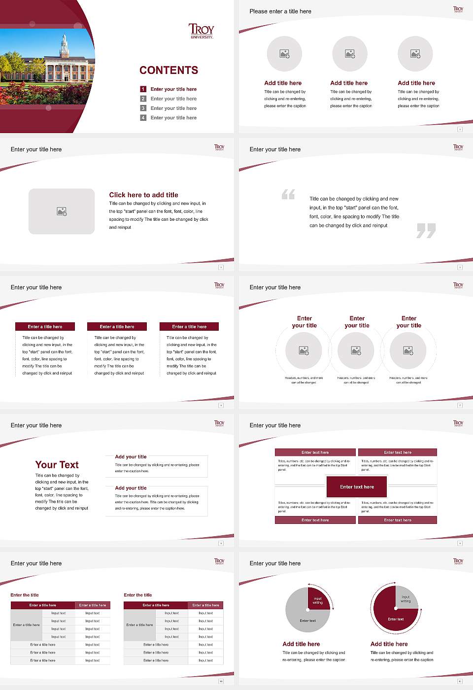 Troy University Course/Courseware Creation PPT Template16:9 ratio PPT effect preview image2
