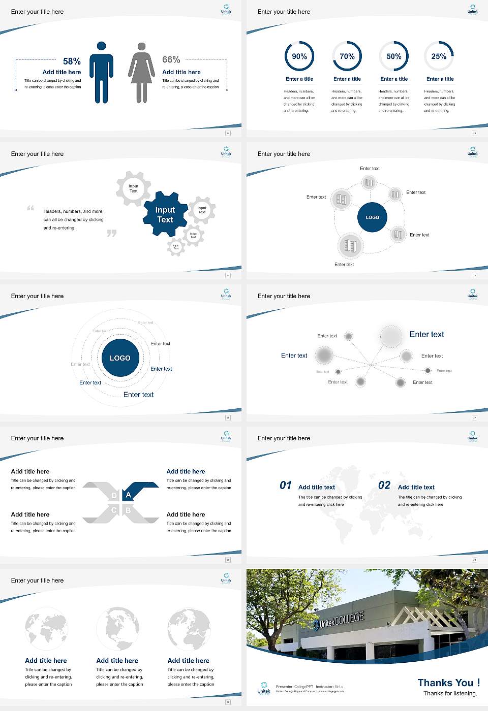 Unitek College Hayward Campus Course/Courseware Creation PPT Template16:9 ratio PPT effect preview image4