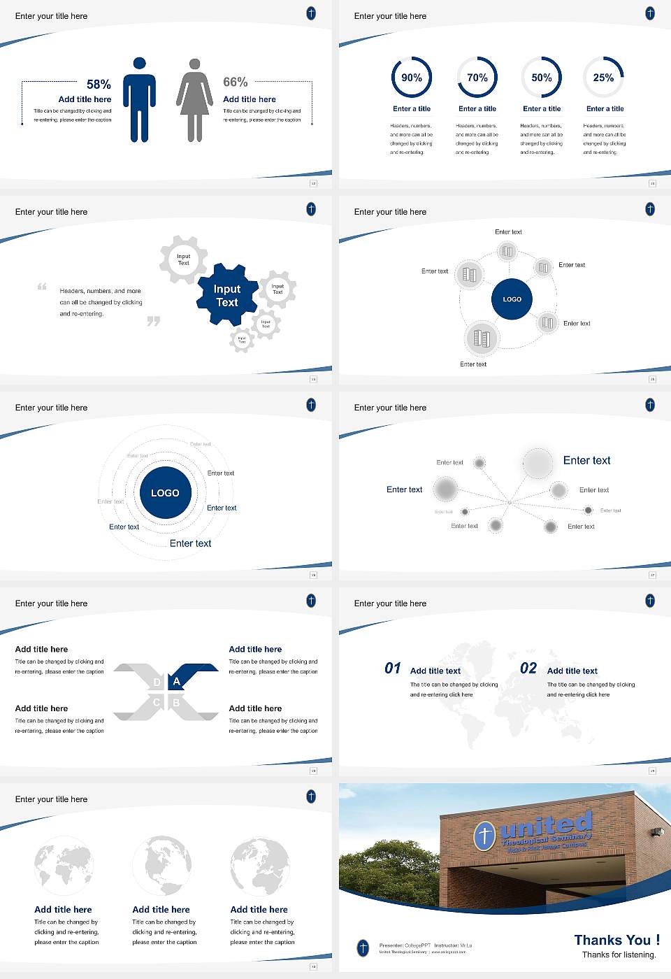 United Theological Seminary Course/Courseware Creation PPT Template16:9 ratio PPT effect preview image4