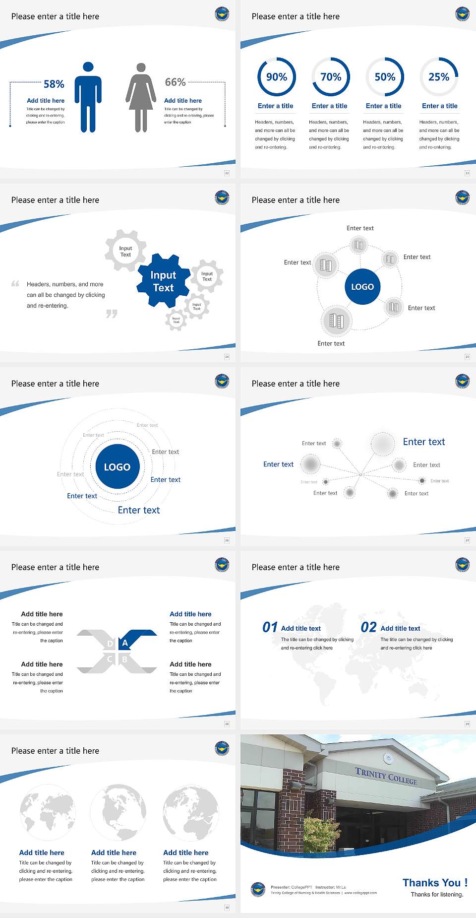 Trinity College of Nursing & Health Sciences Course/Courseware Creation PPT Template4:3 ratio PPT effect preview image4