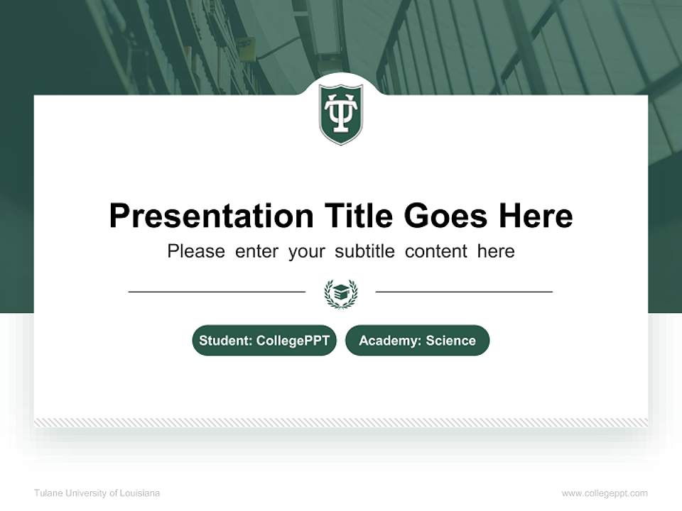 Tulane University of Louisiana National Scholarship Defense PPT Template4:3 ratio PPT effect preview image4