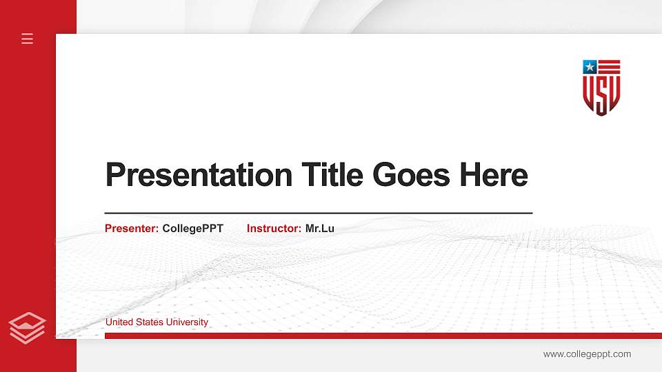 United States University Thesis Proposal/Graduation Defense PPT Template16:9 ratio PPT effect preview image