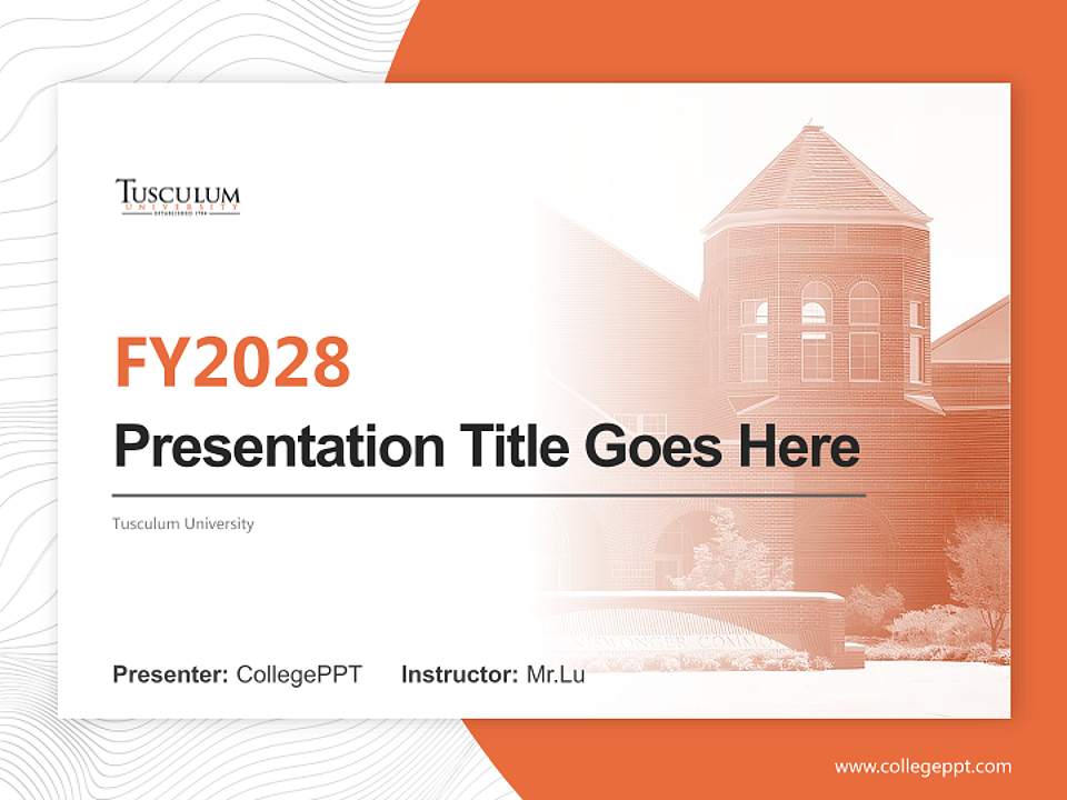Tusculum University Academic Presentation/Research Findings Report PPT Template4:3 ratio PPT effect preview image5