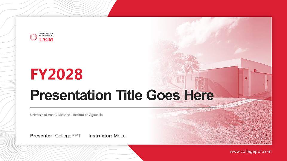 Universidad Ana G. Méndez – Recinto de Aguadilla Academic Presentation/Research Findings Report PPT Template16:9 ratio PPT effect preview image