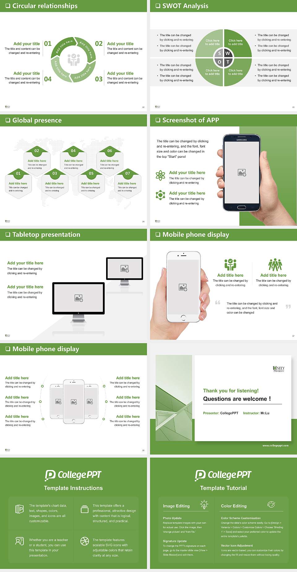 Unity Environmental University General Purpose PPT Template4:3 ratio PPT effect preview image5