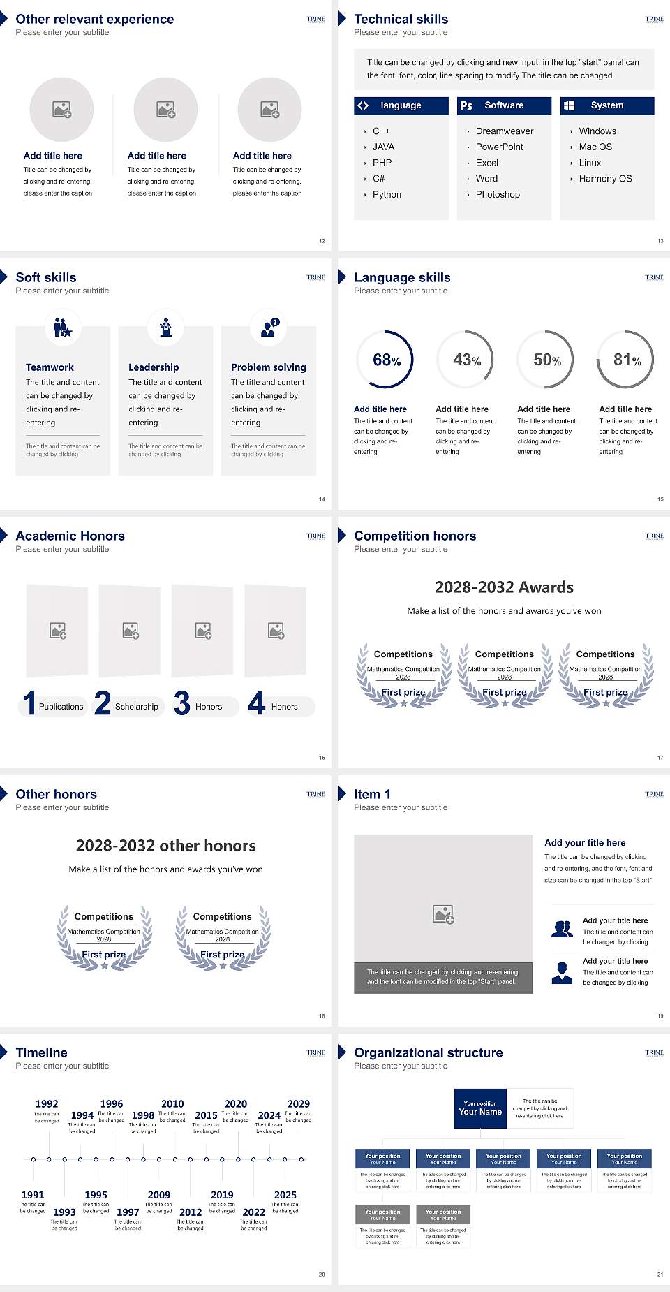 Trine University-Regional Resume PPT Template4:3 ratio PPT effect preview image3