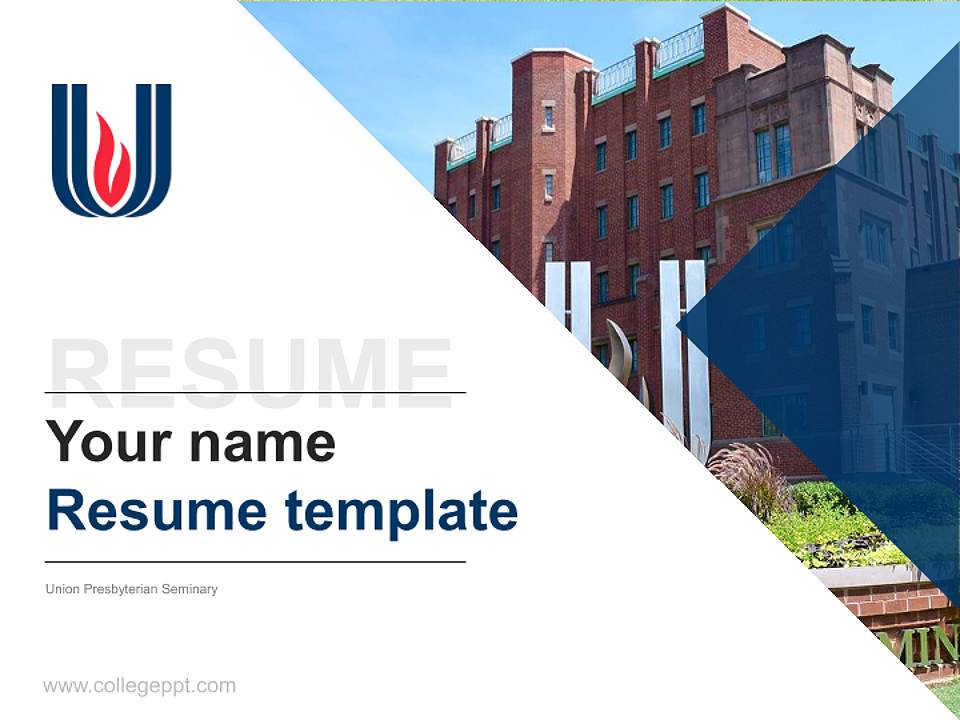 Union Presbyterian Seminary Resume PPT Template4:3 ratio PPT effect preview image5