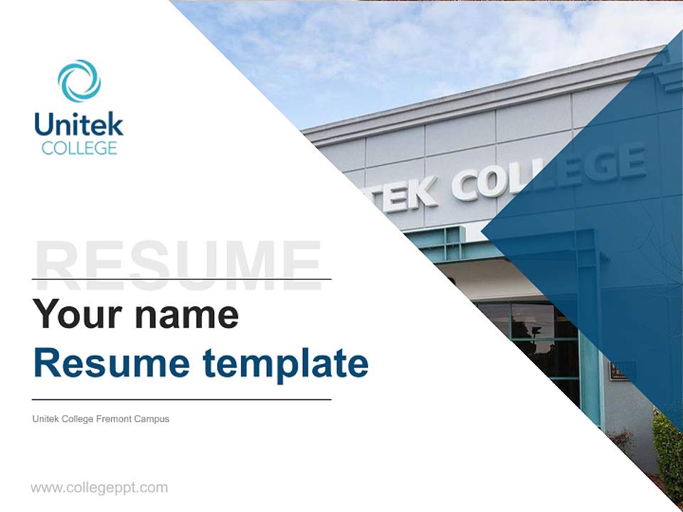 Unitek College Fremont Campus Resume PPT Template4:3 ratio PPT effect preview image5