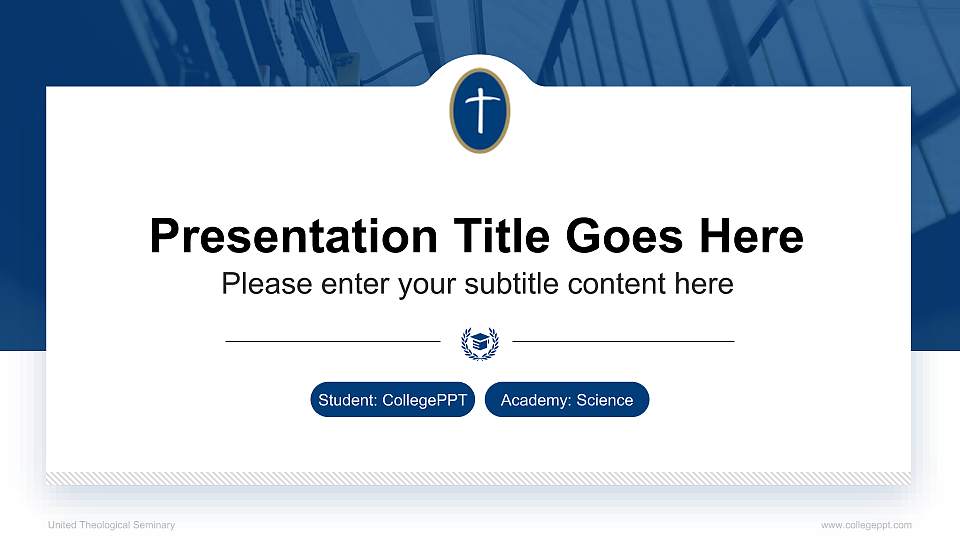 United Theological Seminary National Scholarship Defense PPT Template16:9 ratio PPT effect preview image