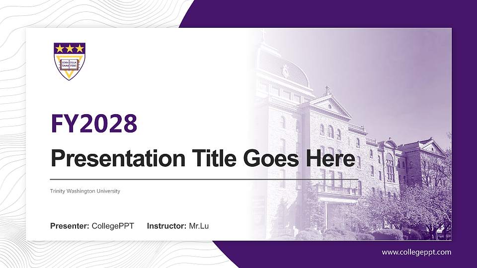 Trinity Washington University Academic Presentation/Research Findings Report PPT Template16:9 ratio PPT effect preview image