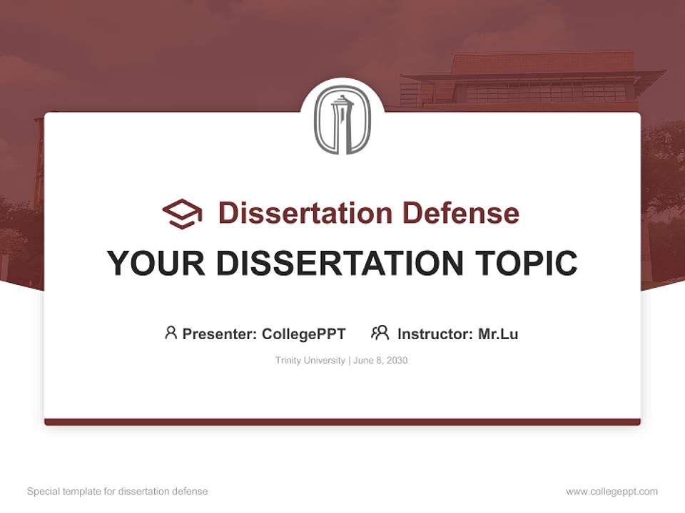 Trinity University Graduation Thesis Defense PPT Template4:3 ratio PPT effect preview image7