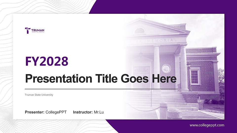 Truman State University Academic Presentation/Research Findings Report PPT Template16:9 ratio PPT effect preview image