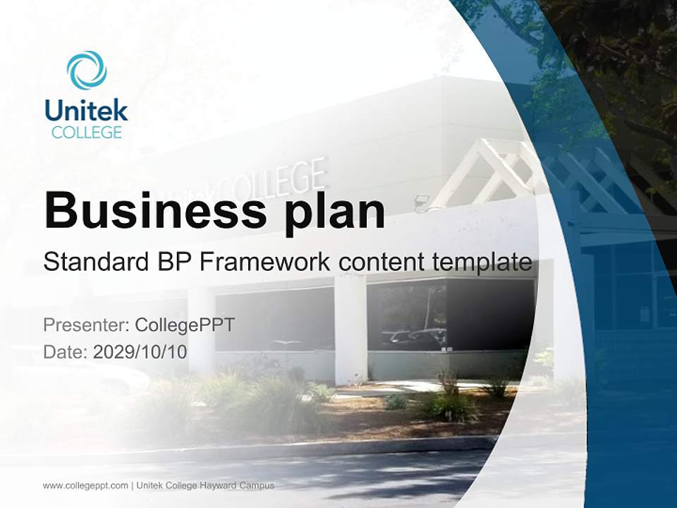 Unitek College Hayward Campus Competition/Entrepreneurship Contest PPT Template4:3 ratio PPT effect preview image9