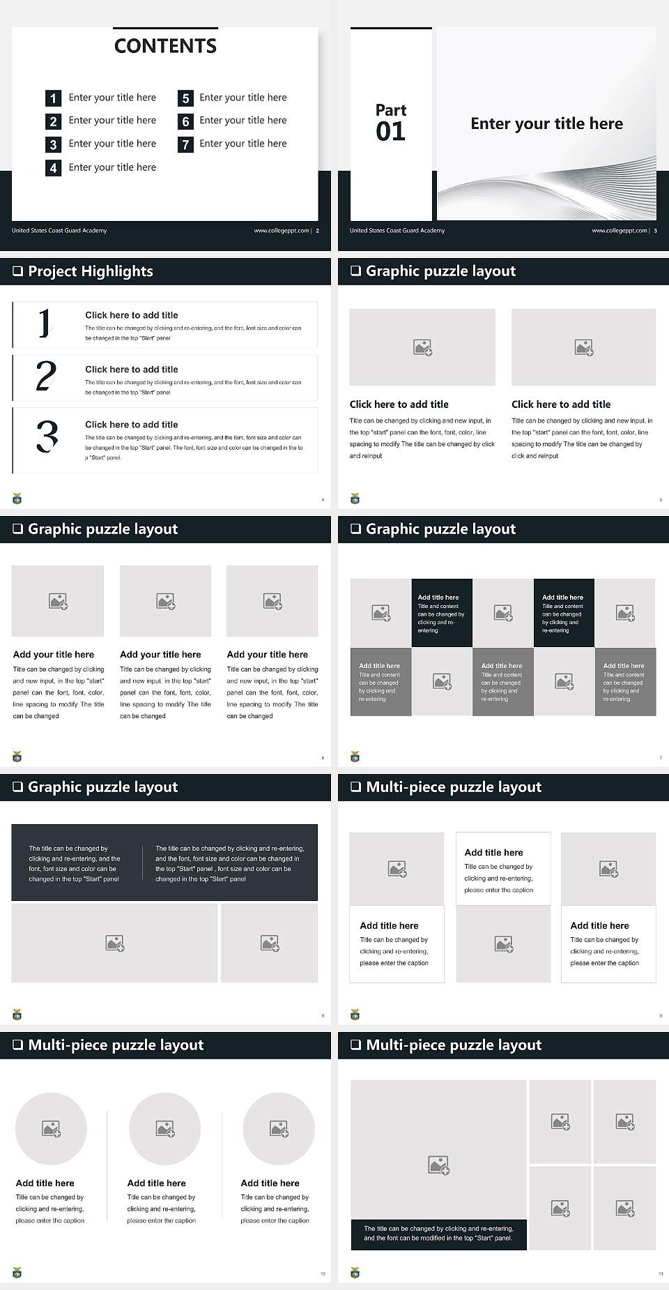 United States Coast Guard Academy General Purpose PPT Template4:3 ratio PPT effect preview image2