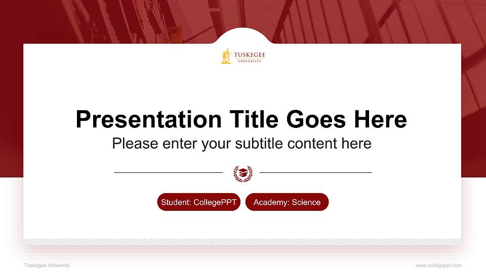 Tuskegee University National Scholarship Defense PPT Template16:9 ratio PPT effect preview image