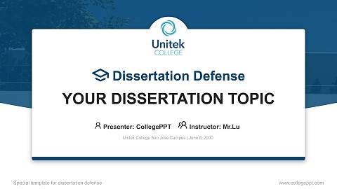 Unitek College San Jose Campus Graduation Thesis Defense PPT Template