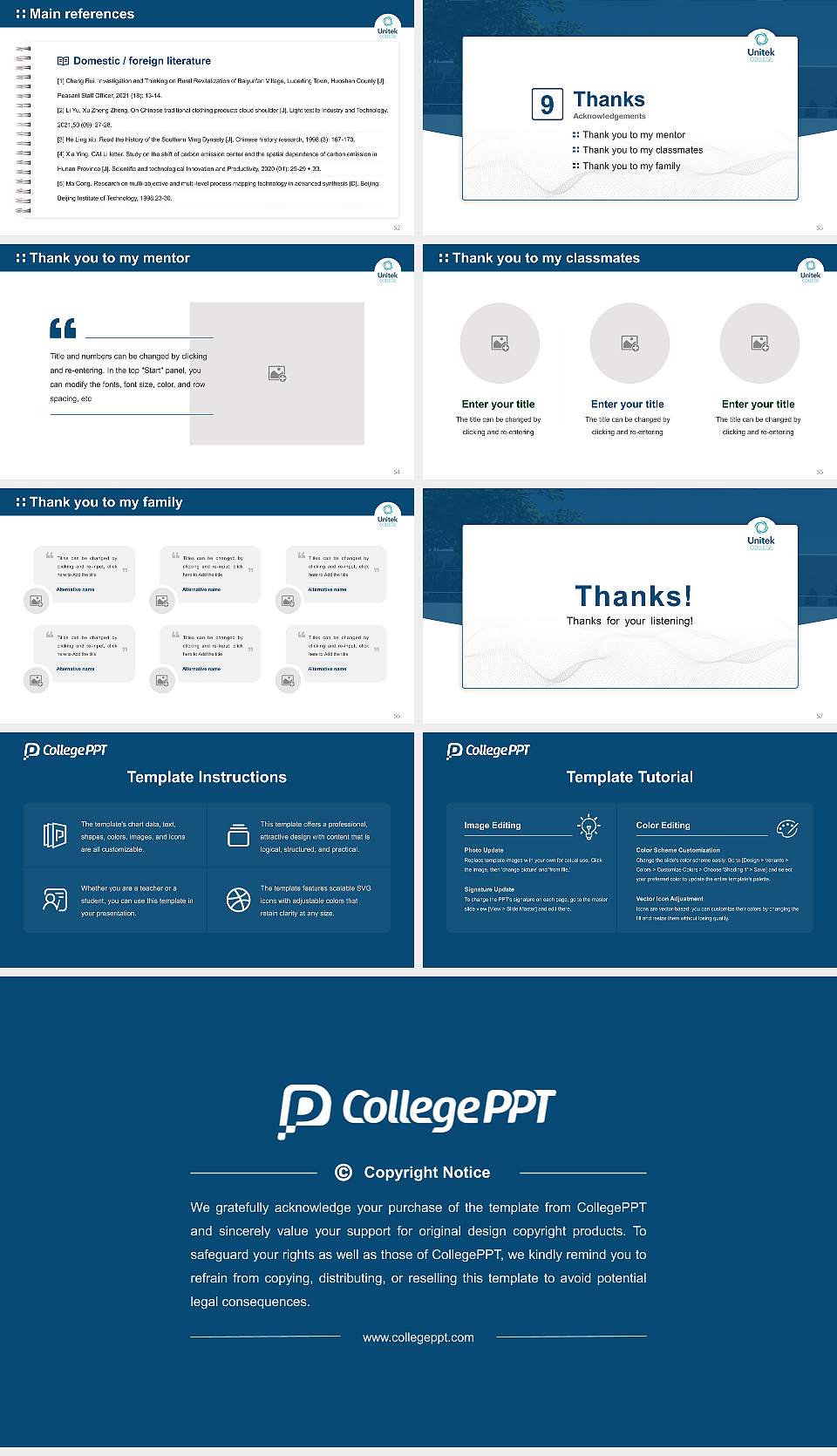 Unitek College San Jose Campus Graduation Thesis Defense PPT Template16:9 ratio PPT effect preview image7