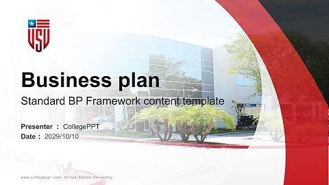 United States University Competition/Entrepreneurship Contest PPT Template