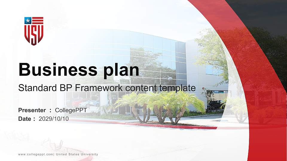 United States University Competition/Entrepreneurship Contest PPT Template16:9 ratio PPT effect preview image