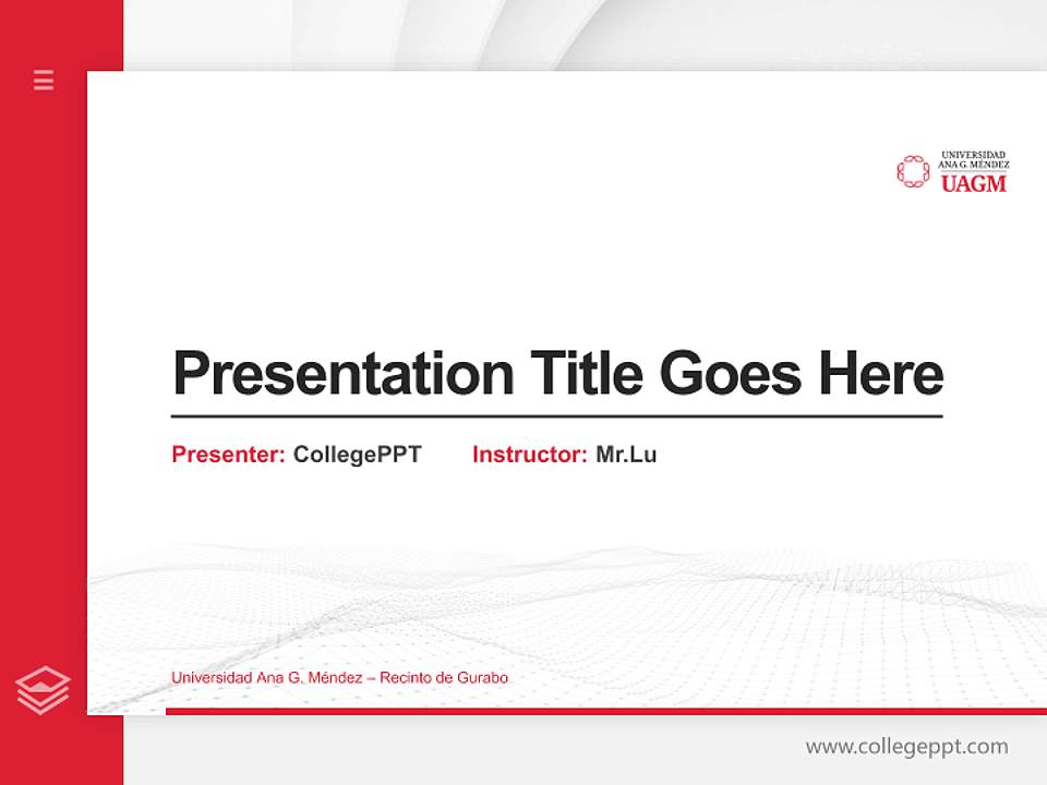 Universidad Ana G. Méndez – Recinto de Gurabo Thesis Proposal/Graduation Defense PPT Template4:3 ratio PPT effect preview image5