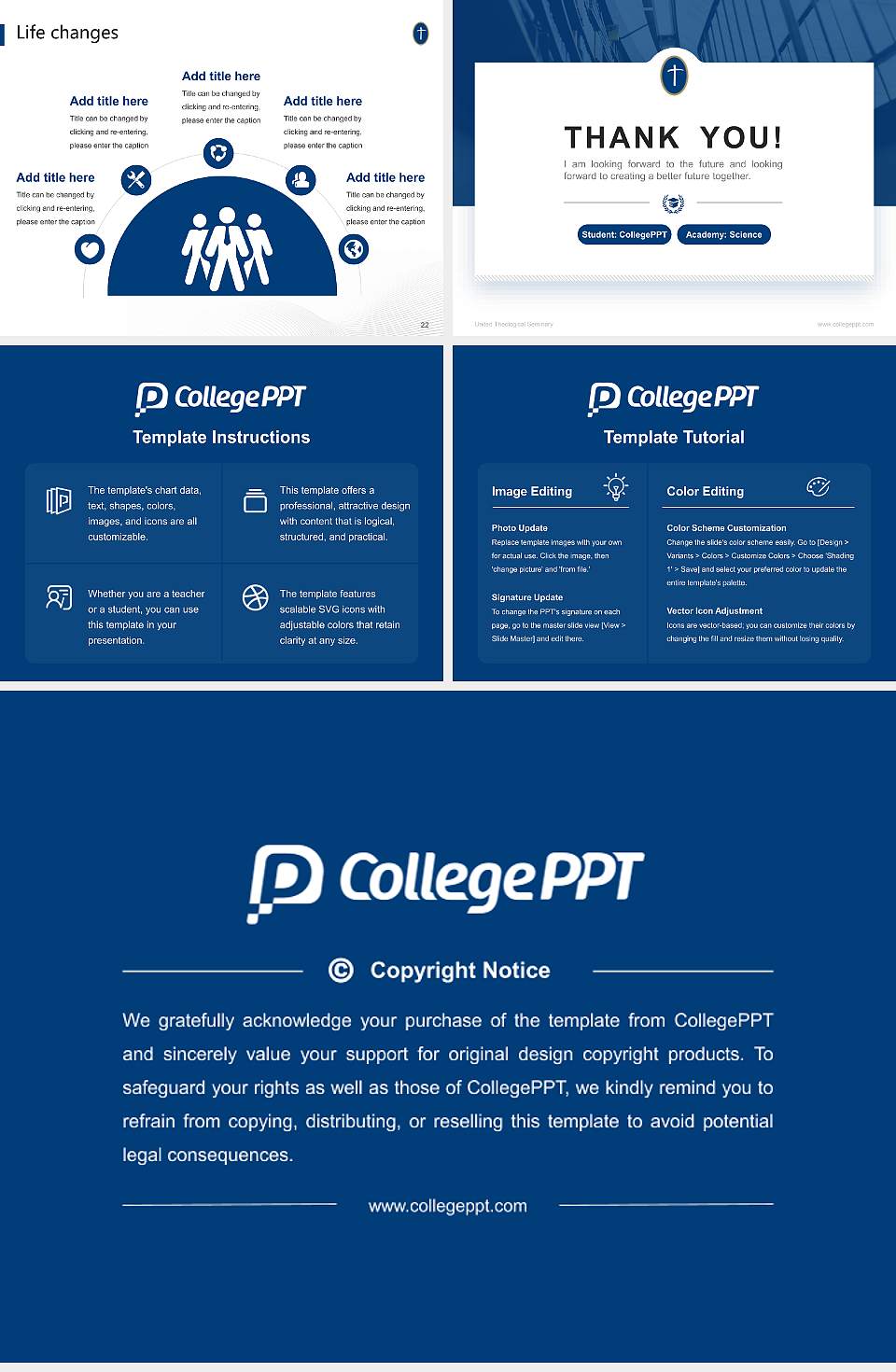United Theological Seminary National Scholarship Defense PPT Template4:3 ratio PPT effect preview image4