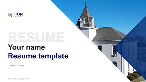 Union Bible College Resume PPT Template