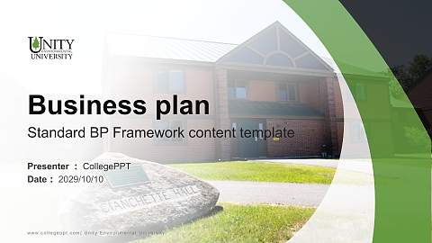 Unity Environmental University Competition/Entrepreneurship Contest PPT Template