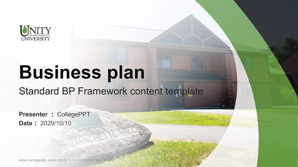 Unity Environmental University Competition/Entrepreneurship Contest PPT Template16:9 ratio PPT effect preview image