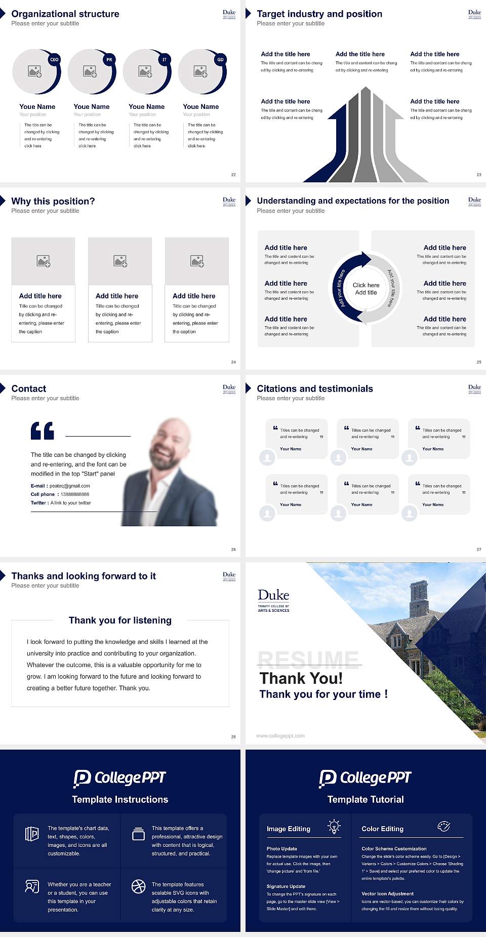 Trinity College of Arts and Sciences Resume PPT Template4:3 ratio PPT effect preview image4